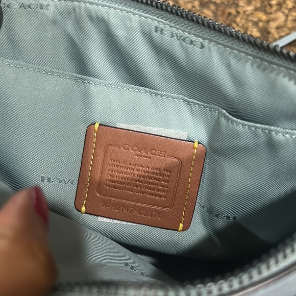 Coach pebble grain leather pale blue crossbody bag. Never used. - Picture 2 of 5